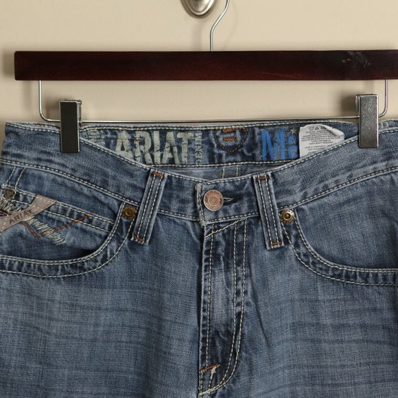 Ariat Men's light blue relaxed bootcut mid rise M2 blue Jeans 31 X 36 - Picture 2 of 7